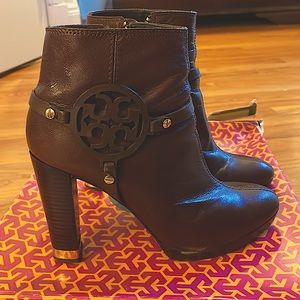 Tory Burch High Heel Brown Ankle Boots